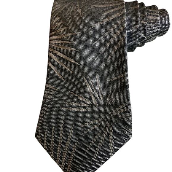 Vintage Paco Rabanne Paris Neck Tie Textured Gray Starburst Print - Picture 2 of 5